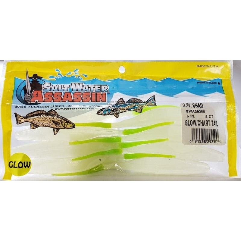 saltwater-assassin-shad-glow-chartreuse-5-8pk_1 SaltWater Assassin Shad Glow/Chartreuse 5 8pk
