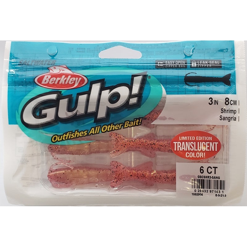 berkley-gulp-translucent-shrimp-sangria-3-6pk_1 Berkley Gulp! Translucent Shrimp Sangria 3 6pk