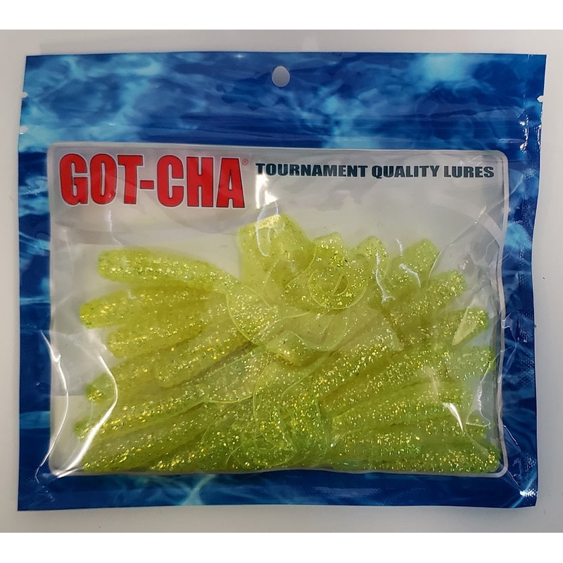 sea-striker-got-cha-curltail-grub-chartreuse-silver-flake-4-20pk_1 Sea Striker Got-Cha Curltail Grub Chartreuse/Silver Flake 4 20pk