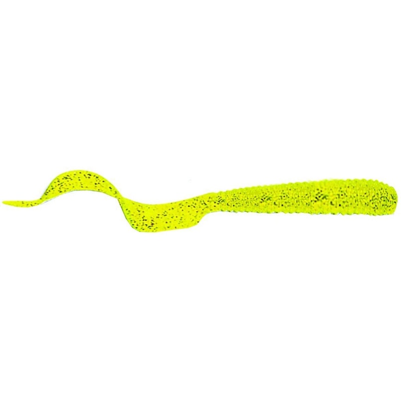 Sea Striker Got-Cha Curltail Grub Chartreuse/Silver Flake 4 20pk