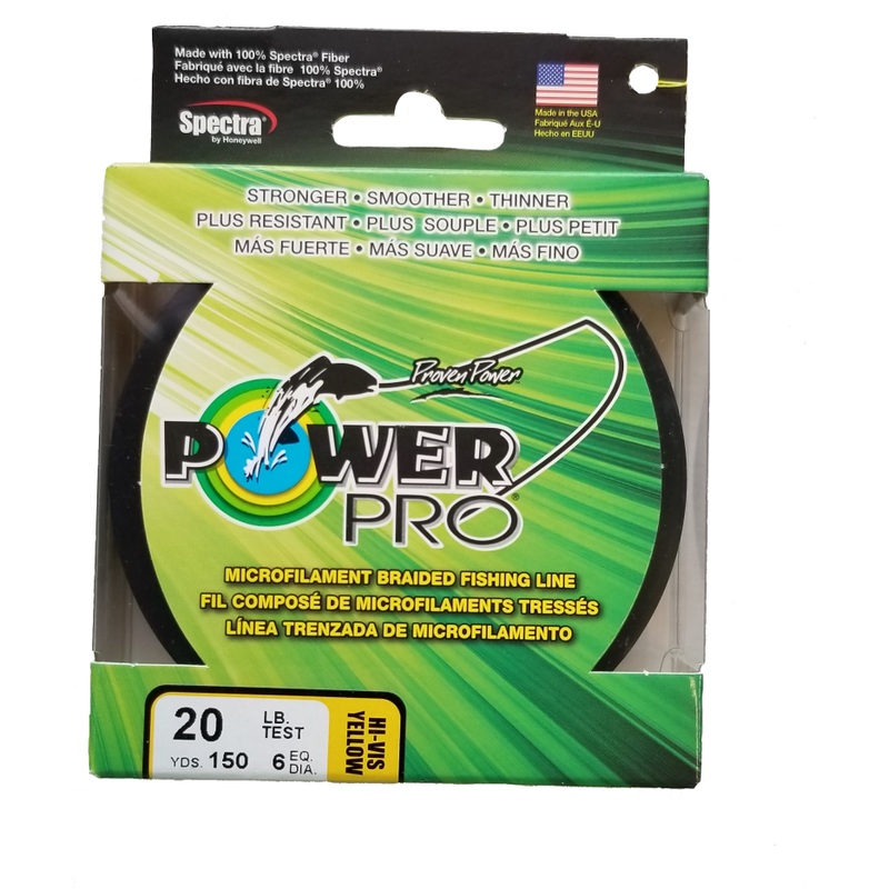 Power Pro Hi-Vis Yellow 20 lb 150 yds Braided Fishing Line