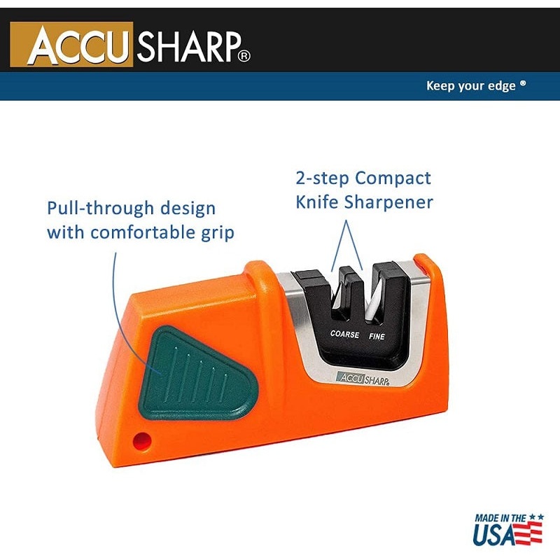 AccuSharp Compact Pull-Through Knife Sharpener Orange 083TRAY