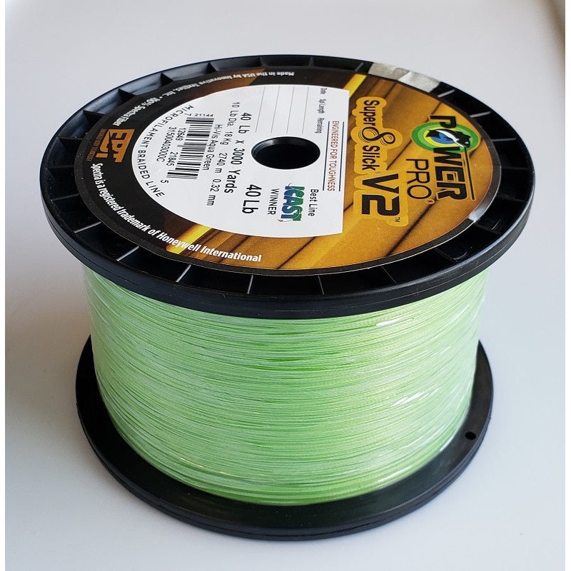 Power Pro Super 8 Slick V2 Hi-Vis Aqua Green 40 lbs 3000 yds Braided Fishing Line