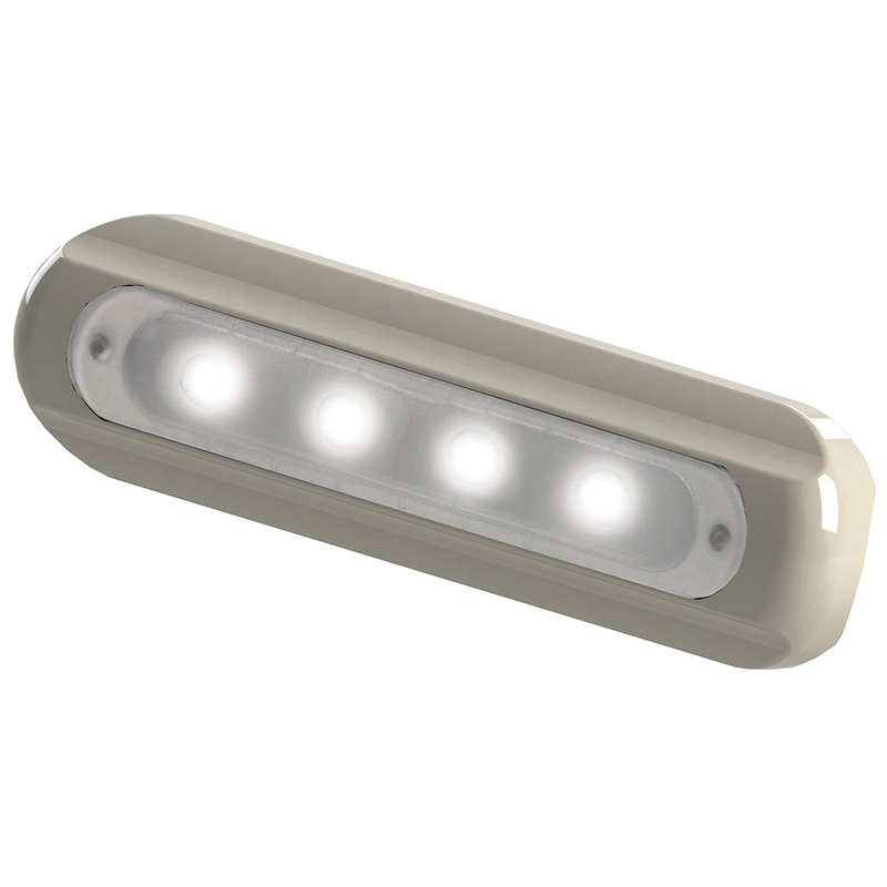 TACO 4-LED Deck Light – Flat Mount – White Housing [F38-8800W-1]