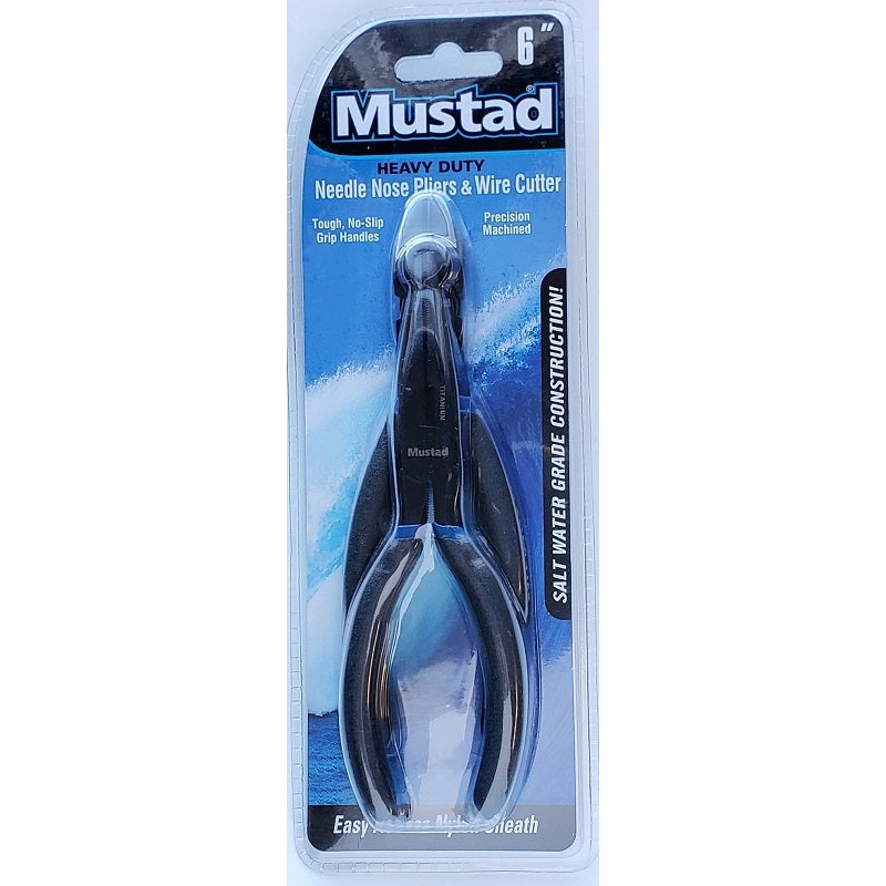 Mustad Heavy Duty 6in Needle Nose Pliers and Wire Cutter 2pk