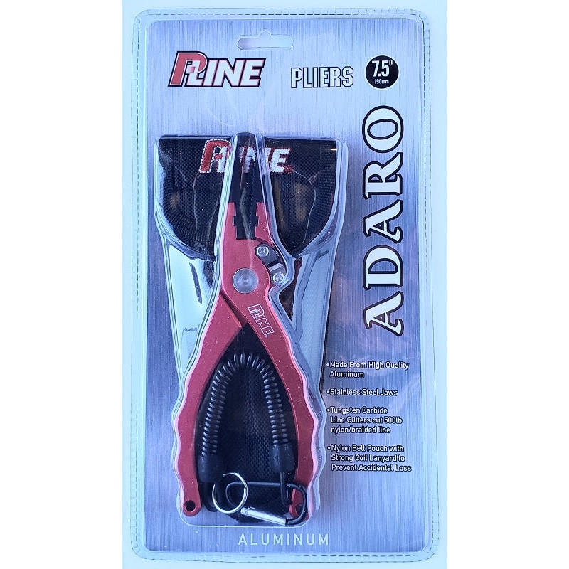 P-Line Adaro Aluminum Pliers With Holster Red 7.5