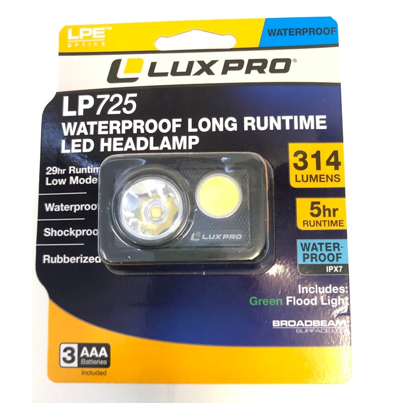 Lux-Pro Waterproof LED Headlamp 314 Lumens