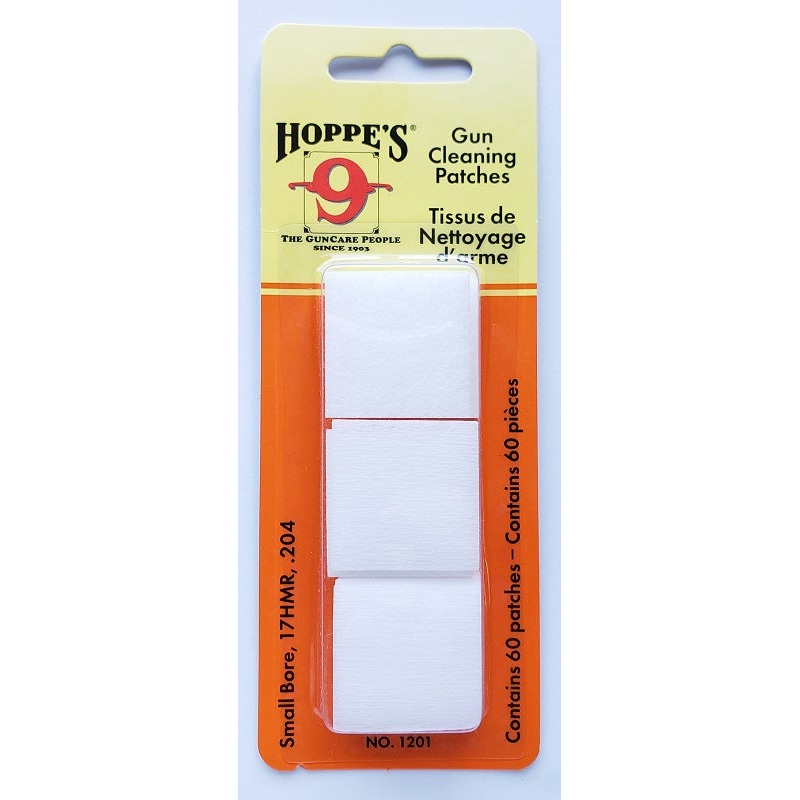 Hoppe’s Gun Cleaning Patches Small Bore 17HMR, .204 1201