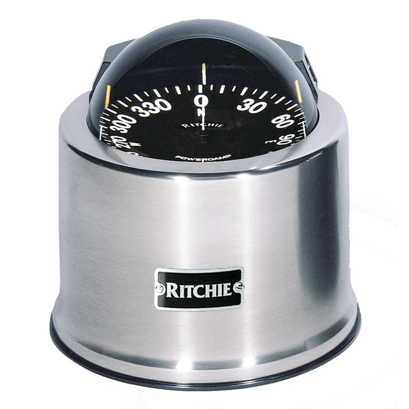 Ritchie SP-5-C GlobeMaster Compass – Pedestal Mount – Stainless Steel – 12V – 5 Degree Card [SP-5-C]