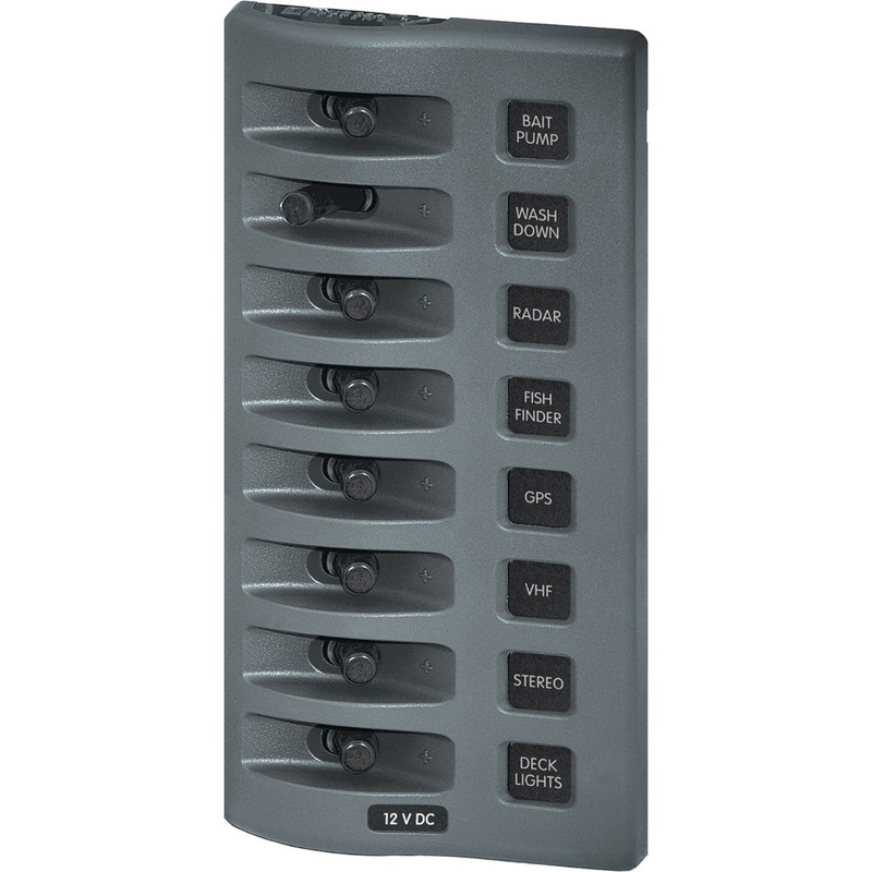 Blue Sea 4309 WeatherDeck 12V DC Waterproof Switch Panel – 8 Position [4309]