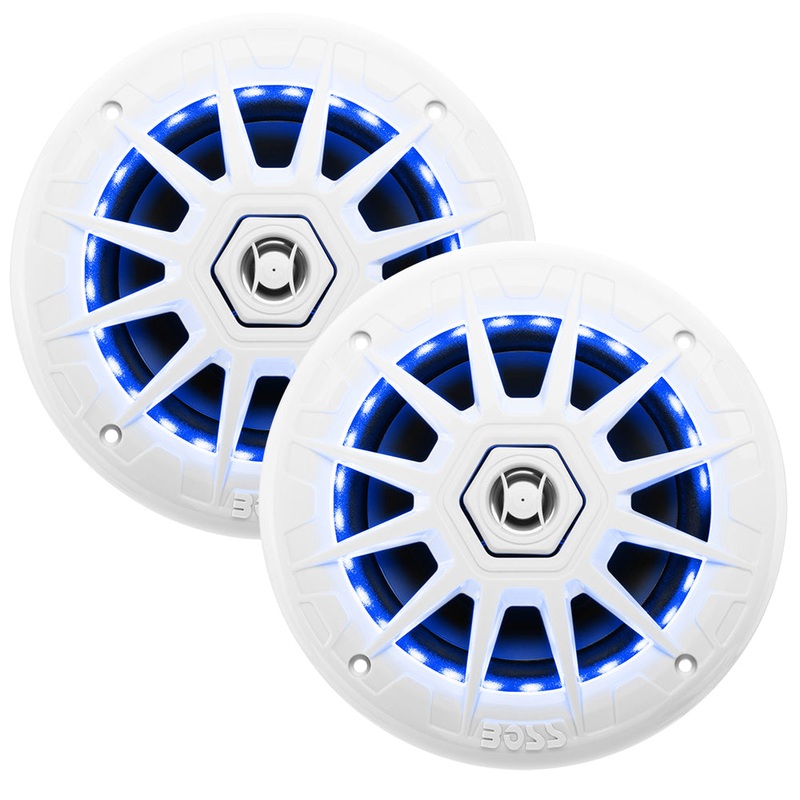 Boss Audio 6.5 MRGB65 Speakers w/RGB Lighting – White – 200W [MRGB65]