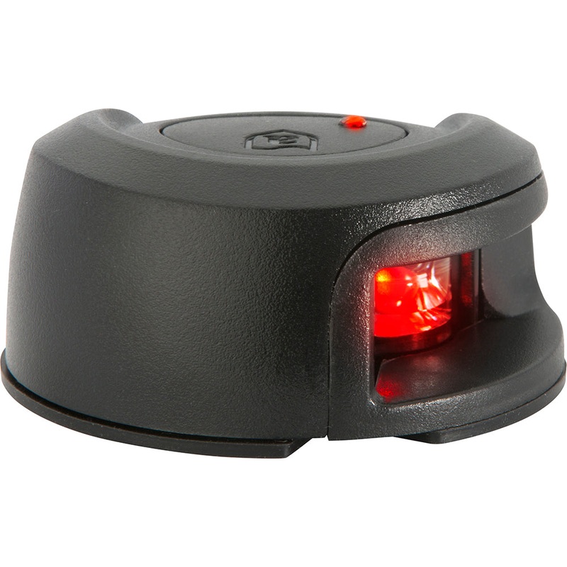 Attwood LightArmor Deck Mount Navigation Light – Black Composite – Port (red) – 2NM [NV2012PBR-7]