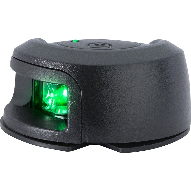 Attwood LightArmor Deck Mount Navigation Light – Black Composite – Starboard (green) – 2NM [NV2012PBG-7]