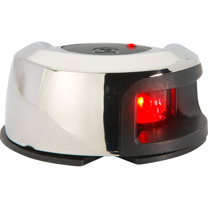 Attwood LightArmor Deck Mount Navigation Light – Stainless Steel – Port (red) – 2NM [NV2012SSR-7]