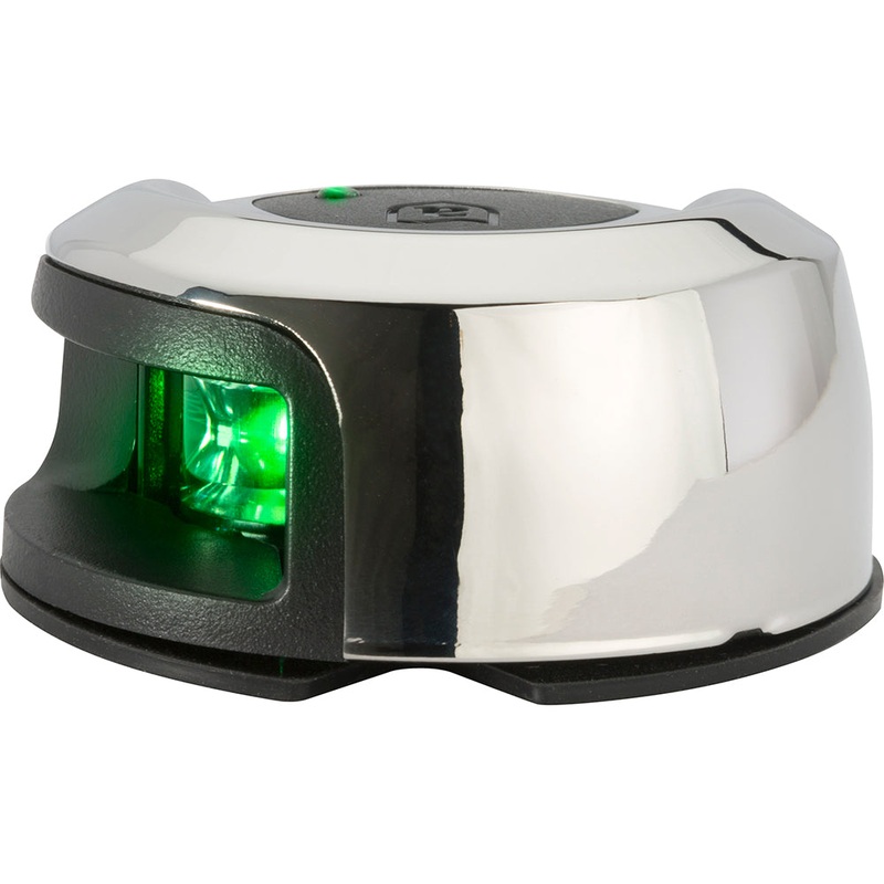 Attwood LightArmor Deck Mount Navigation Light – Stainless Steel – Starboard (green) – 2NM [NV2012SSG-7]