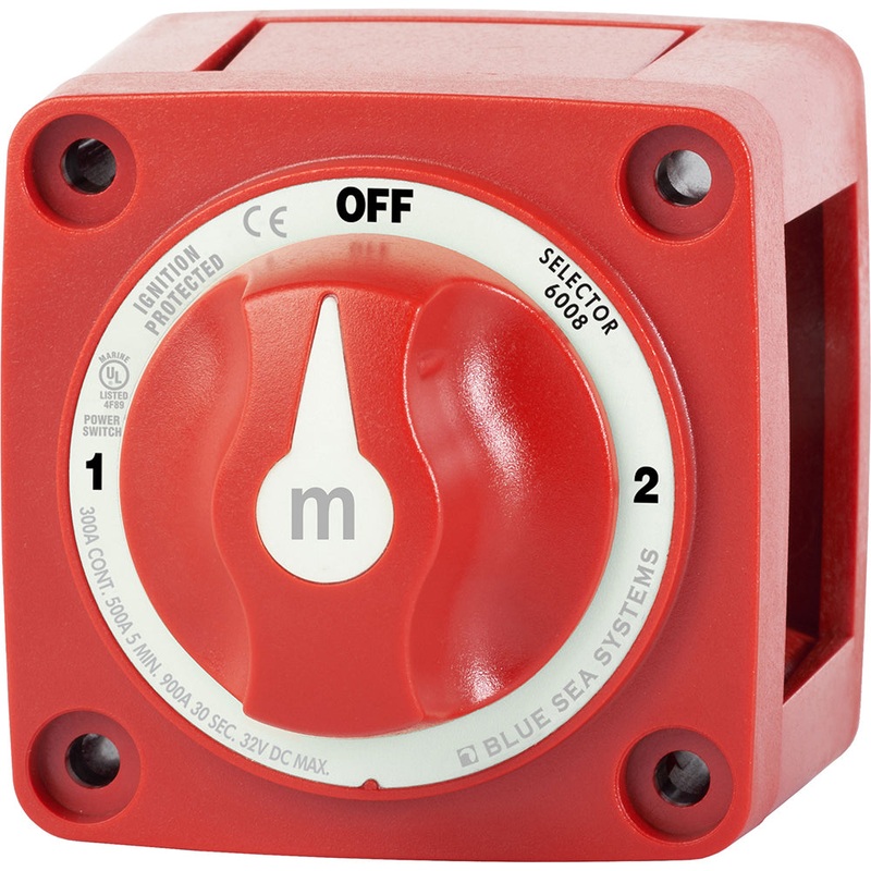 Blue Sea 6008 M-Series Battery Switch 3 Position – Red [6008]