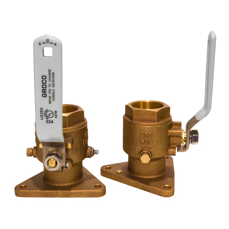 GROCO 1-1/2 Bronze Tri-Flanged Ball Valve/Seacock [FBV-1500]