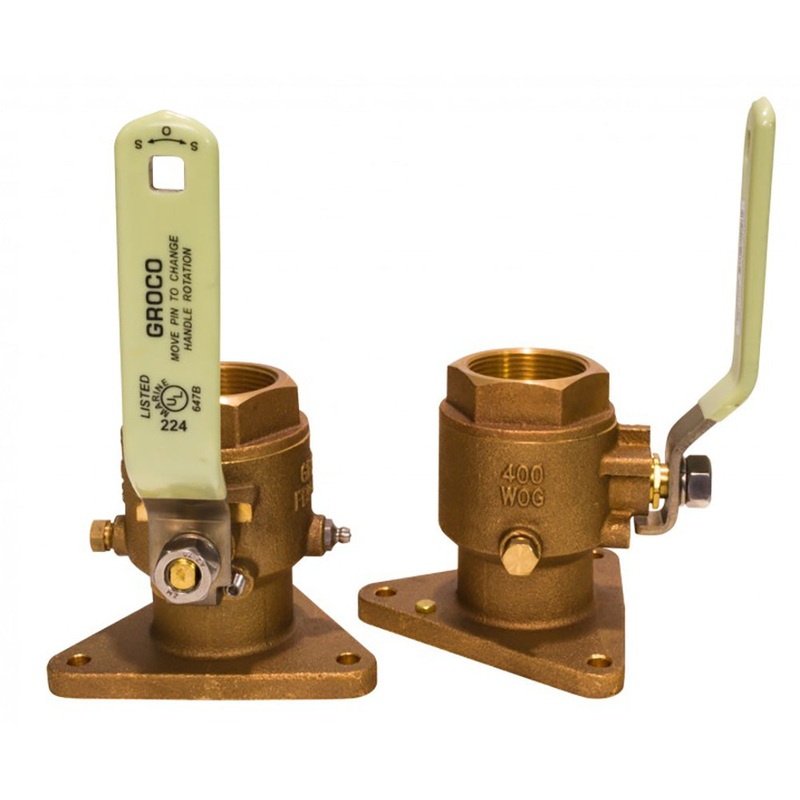 GROCO 3/4 Bronze Tri-Flanged Ball Valve/Seacock [FBV-750]