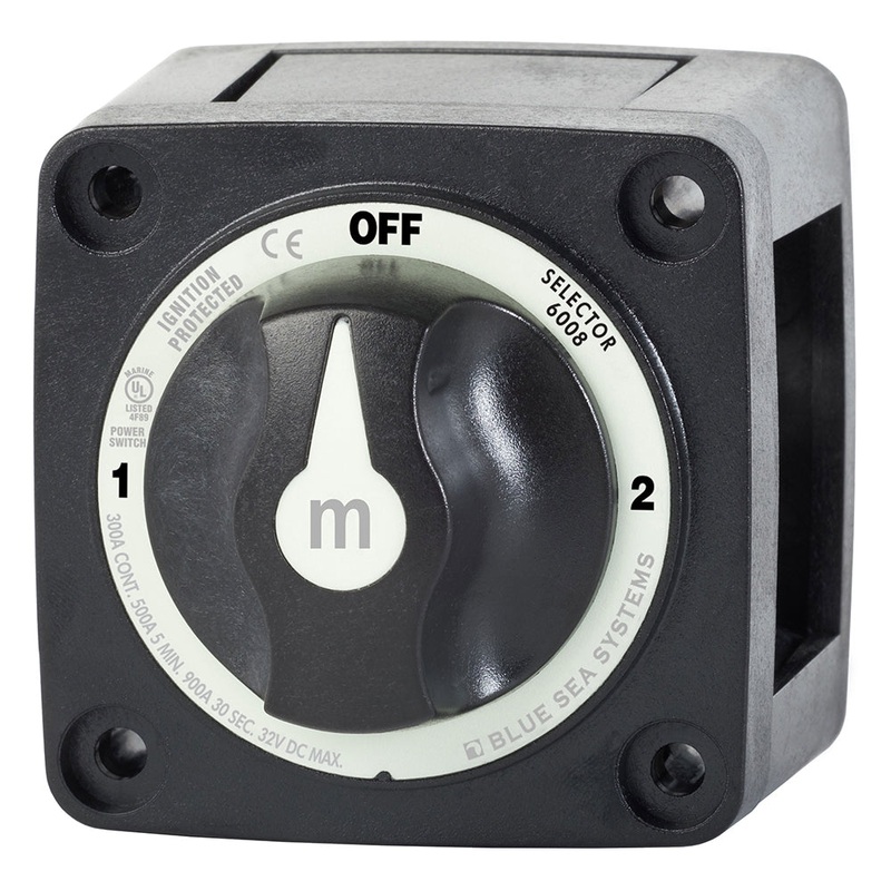 Blue Sea 6008200 m-Series Selector 3 Position Battery Switch – Black [6008200]