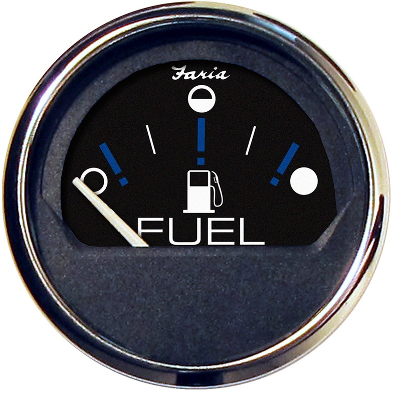 Faria Chesapeake Black 2 Fuel Level Gauge (Metric) [13721]