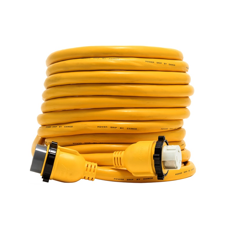 Camco 50 Amp Power Grip Marine Extension Cord – 50 M-Locking/F-Locking Adapter [55623]