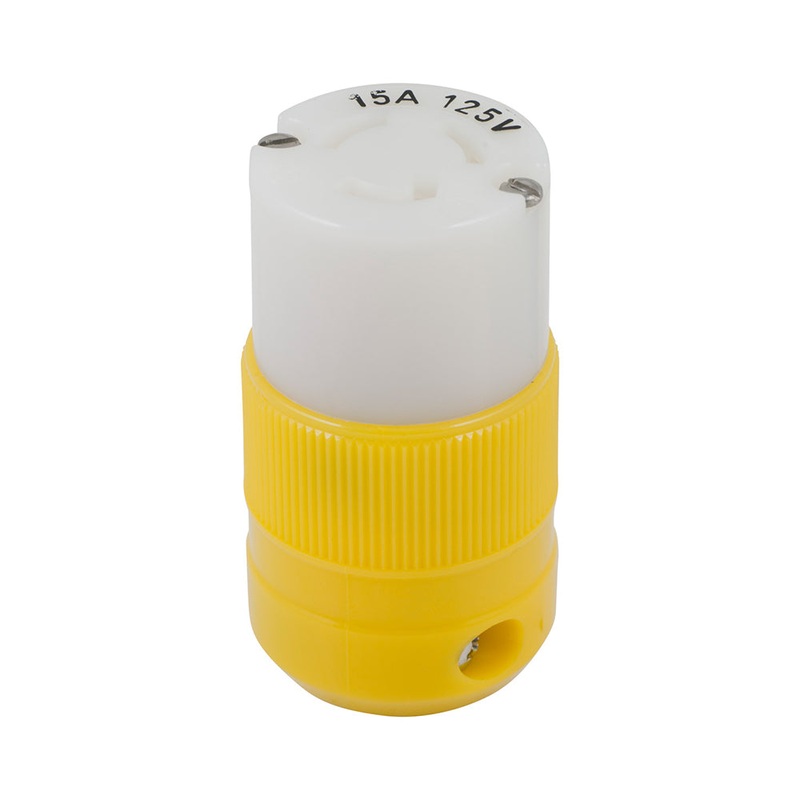 Marinco Locking Connector – 15A, 125V – Yellow [4731CR]