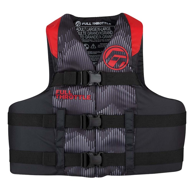 Full Throttle Adult Nylon Life Jacket – L/XL – Red/Black [112200-100-050-22]