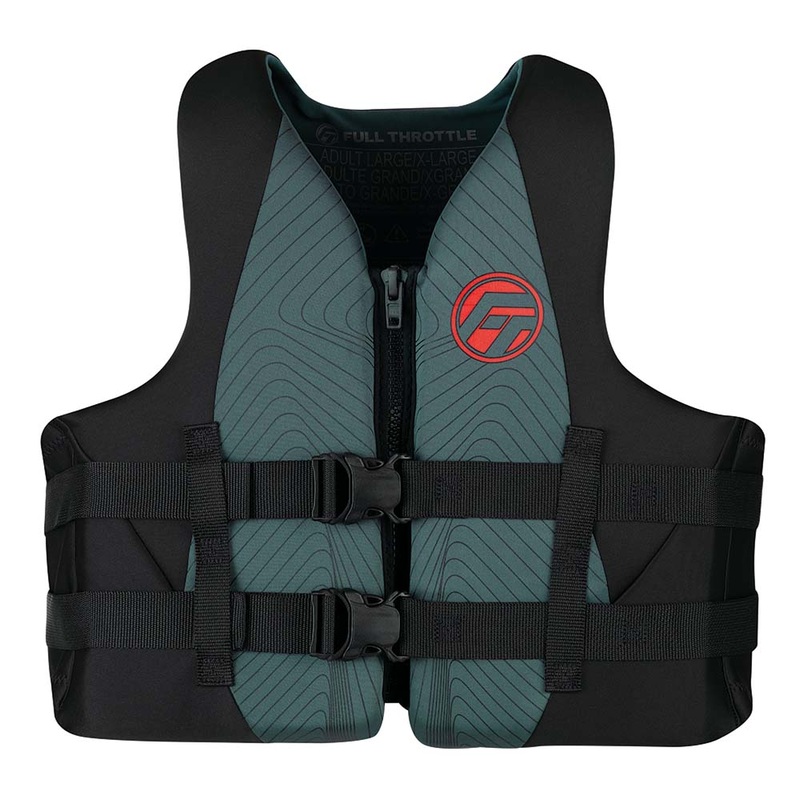 Full Throttle Adult Rapid-Dry Life Jacket – L/XL – Grey/Black [142100-701-050-22]