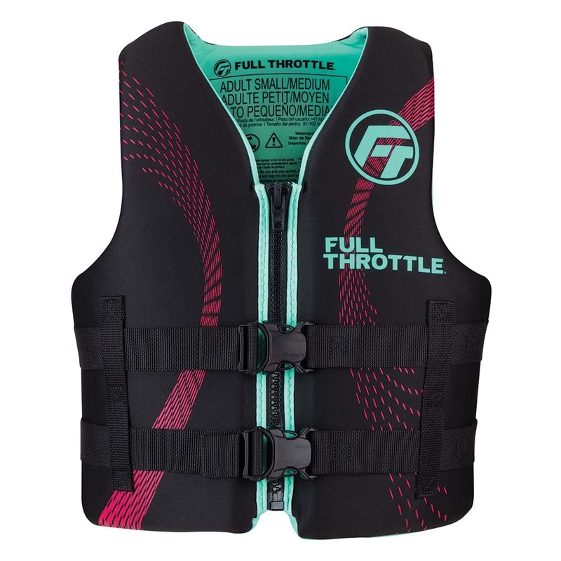Full Throttle Adult Rapid-Dry Life Jacket – S/M – Aqua/Black [142100-505-030-22]
