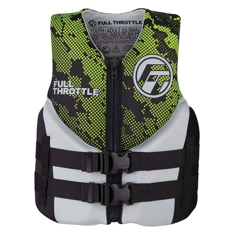 Full Throttle Junior Hinged Neoprene Life Jacket – Green [142400-400-009-22]