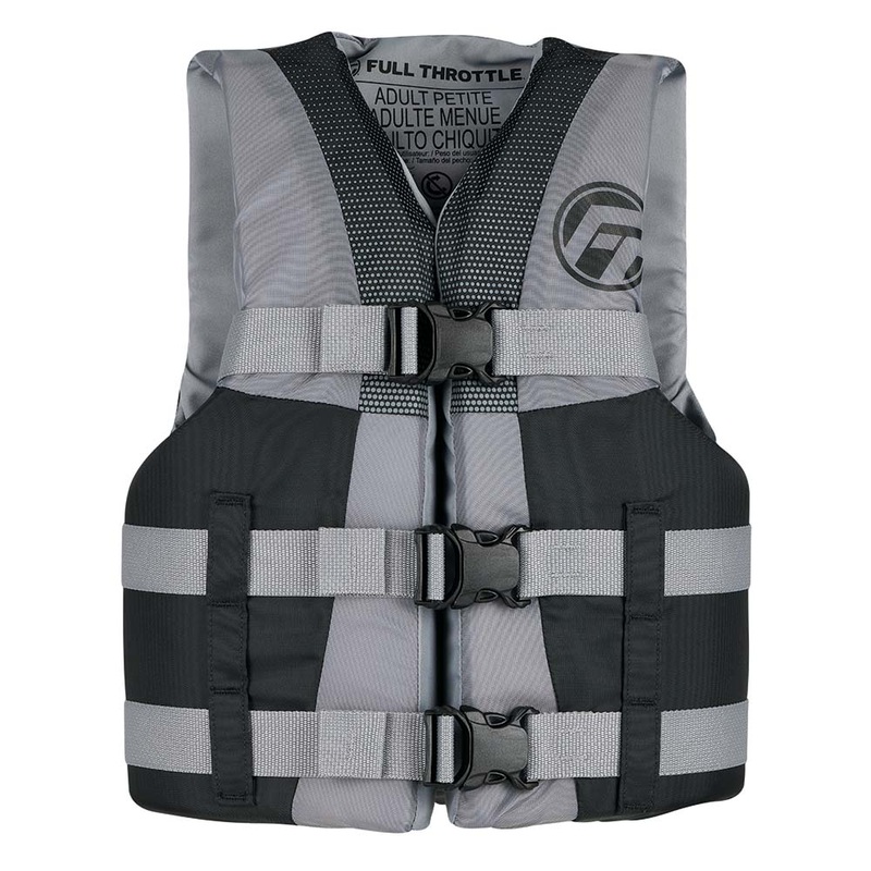 Full Throttle Teen Nylon Life Jacket – Grey/Black [112200-701-010-22]