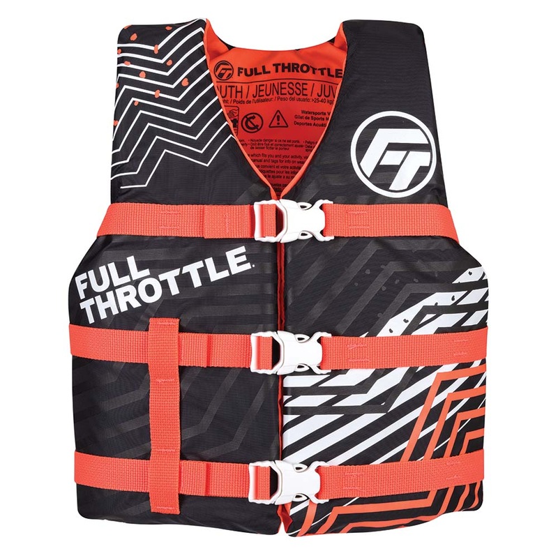 Full Throttle Youth Nylon Life Jacket – Pink/Black [112200-105-002-22]