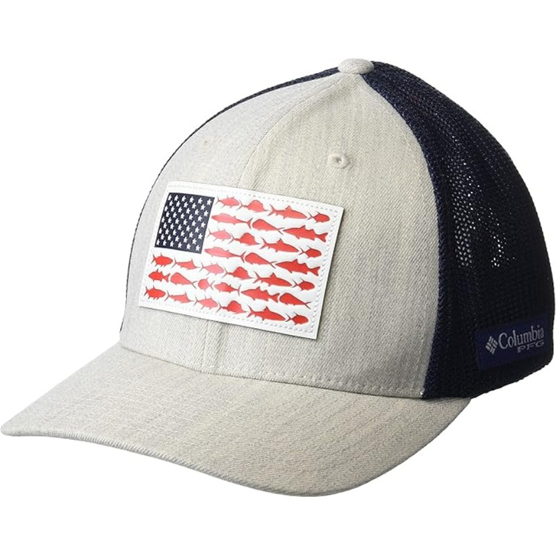 Columbia PFG Leather Fish Flag Mesh Hat L/XL XU0191-271