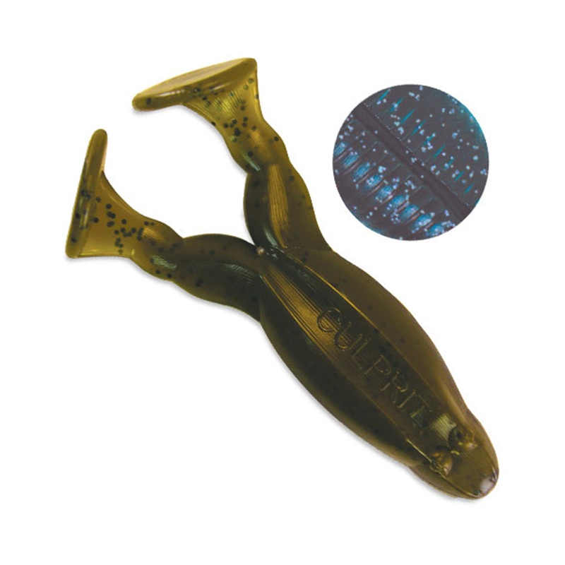 Culprit Incredi-Frog|Bama Bug|Black Gold Belly|Bull Frog *|Green Pumpkin|Watermelon Pearl Belly|White|Black|4″