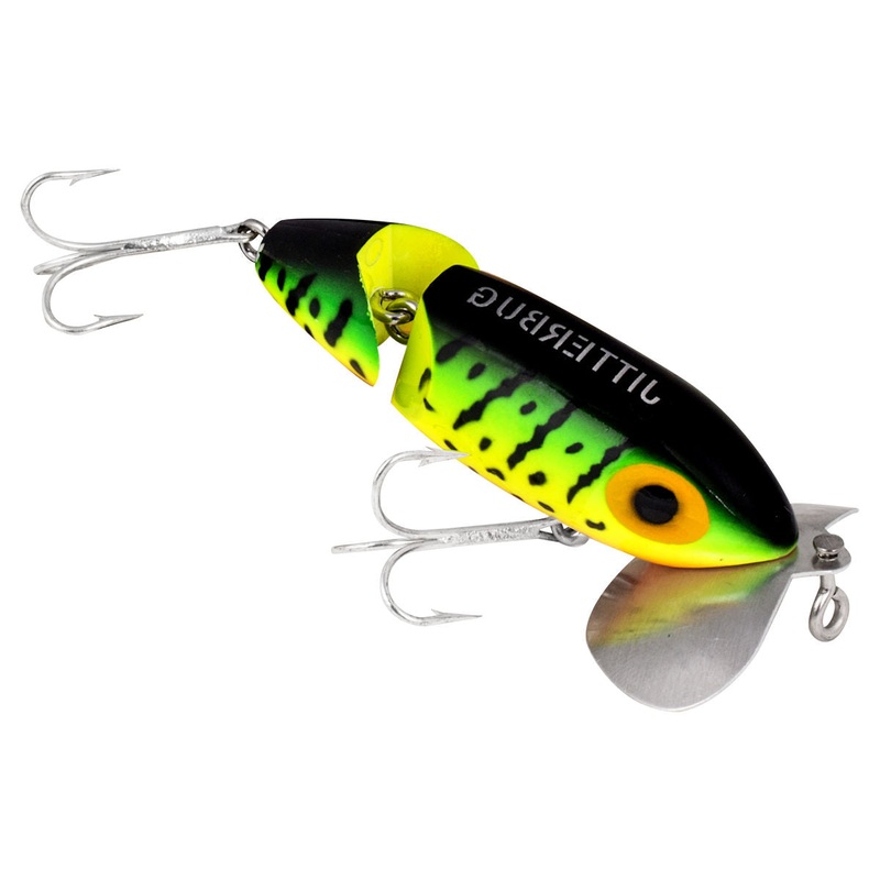 Arbogast Jointed Jitterbug|Black|Coachdog Orange Belly|Fire Tiger|Frog White Belly|Frog Yellow Belly|Perch|White Red Head|G670|G620