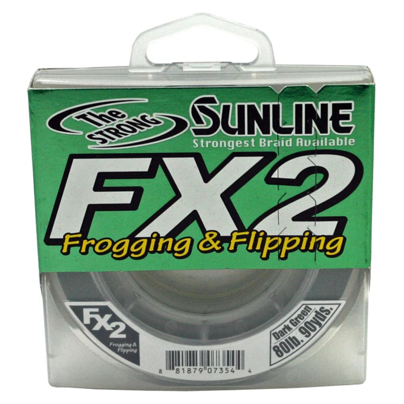 FX2 Braided Line*|Dark Green|Dark Green/Blue|50lb|60lb|80lb|300yds|125yds|90yds