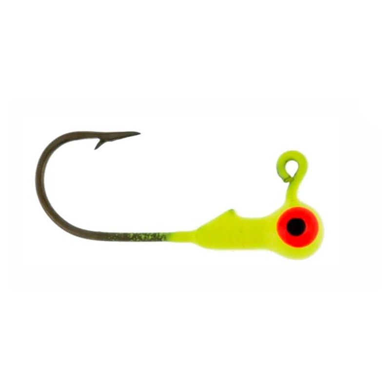 Big Bite Baits Round Head Jig|Chartreuse*|Lime Chartreuse*|Orange Chartreuse*|1/16 oz|1/8 oz|1/32 oz