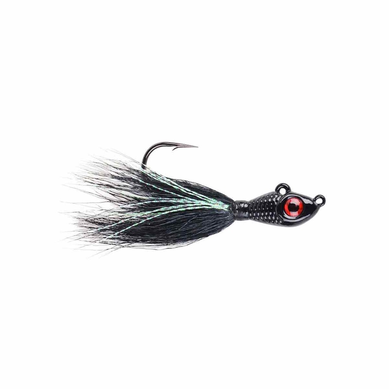 Big Eye Bucktail_Black|1/2 oz – 4/0|1/4 oz – 2/0|1/8 oz – 1/0|3/4 oz – 5/0|3/8 oz – 3/0