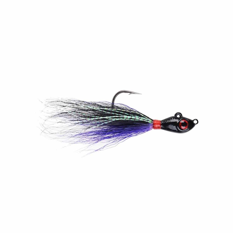 Big Eye Bucktail_Black/Purple|1/2 oz – 4/0|1/4 oz – 2/0|1/8 oz – 1/0|3/4 oz – 5/0|3/8 oz – 3/0