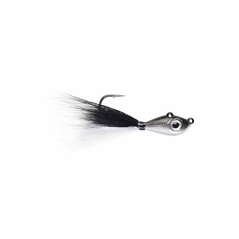 Big Eye Bucktail_Black/Silver|1/2 oz – 4/0|1/4 oz – 2/0|1/8 oz – 1/0|3/4 oz – 5/0|3/8 oz – 3/0