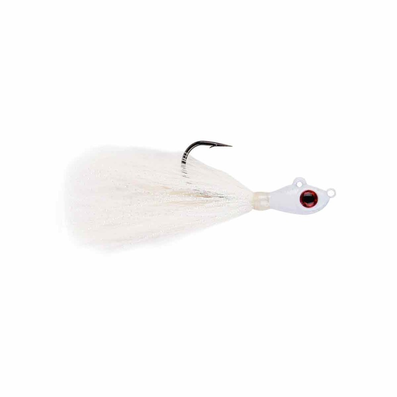 Big Eye Bucktail_White|1/2 oz – 4/0|1/4 oz – 2/0|1/8 oz – 1/0|3/8 oz – 3/0