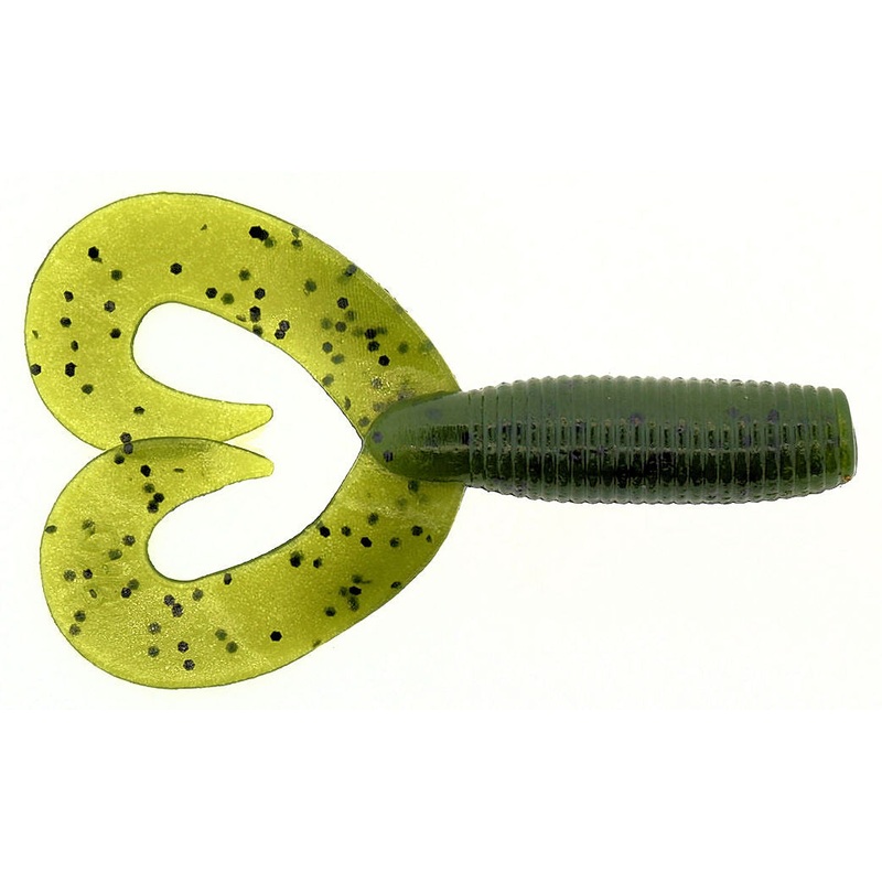 Double-Tail Grub_Watermelon Black Flake