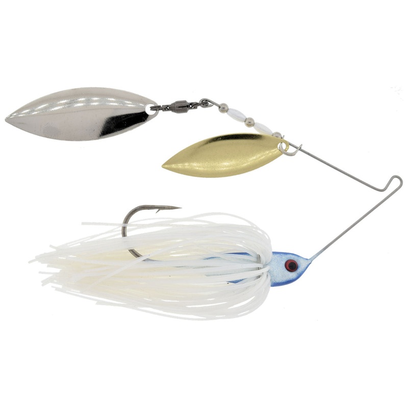 Glimmer Series Double Willow Spinnerbait_Blue Glimmer Gold/Silver*