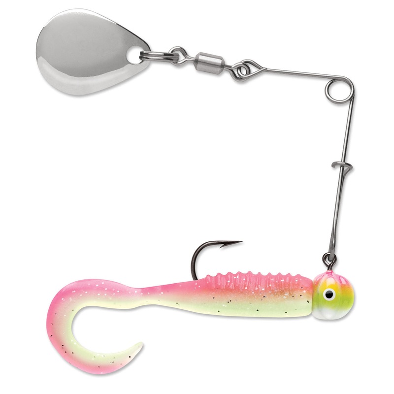 Curl Tail Spinnerbait_Pink Chartreuse Glow