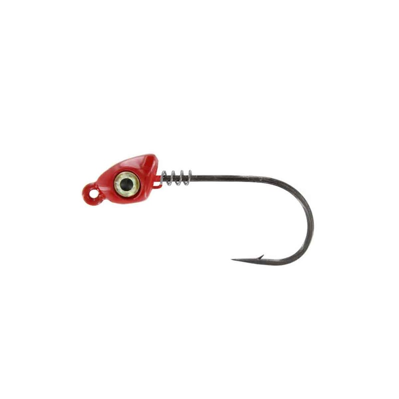 Spring Lock Jig Head_Red*|1/16 oz – 3/0 Hook|1/8 oz – 3/0 Hook|3/16 oz – 3/0 Hook|1/4 oz – 3/0 Hook|3/8 oz – 4/0 Hook